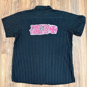 Vintage Men's Black Pinstripe Pit Shirt
